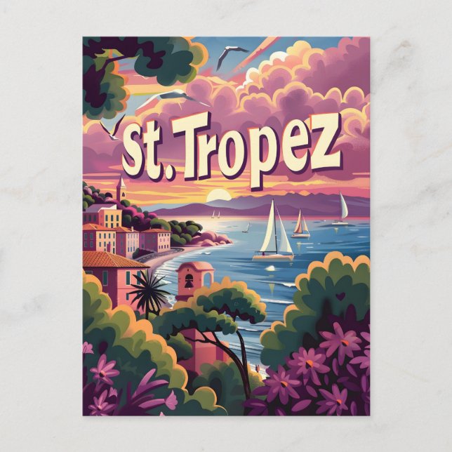 St.Tropez Sunset Postcard (Front)