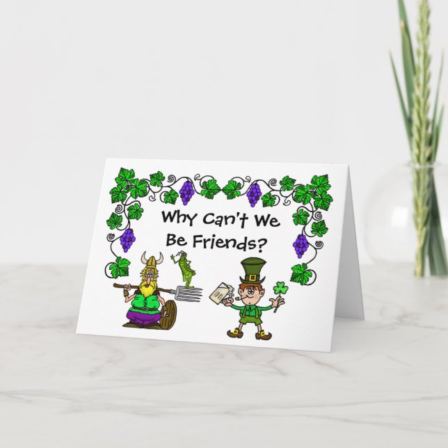 St. Urho and St. Patrick Day Combination Card (Front)