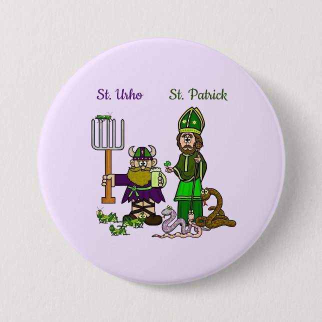 St. Urho and St. Patrick on Big Button  (Front)