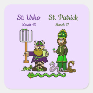 St. Urho and St. Patrick Stickers