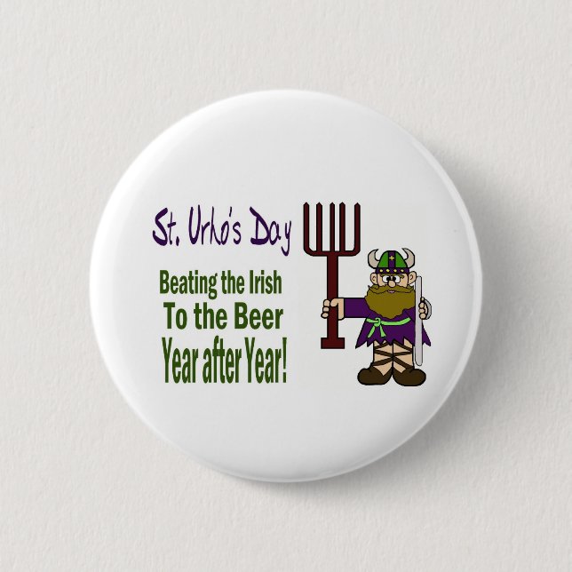 St. Urho - Beating the Irish Buttons (Front)