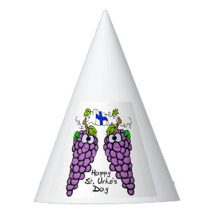 St. Urho Party Hat with Grapes and Finnish Flag