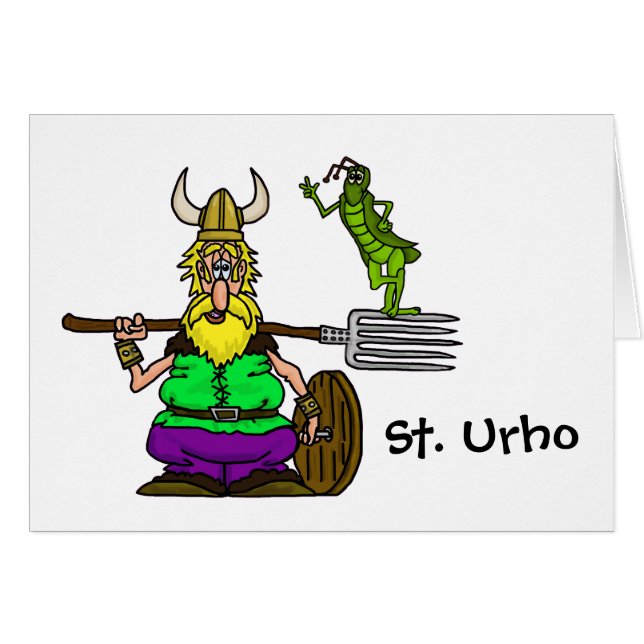 St. Urho T-shirt with Peace Grasshopper Card (Front Horizontal)