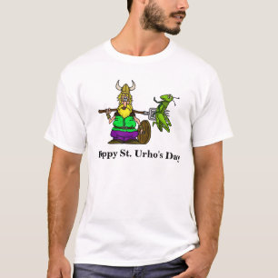 St. Urho T-shirt with Stabbed Grasshopper