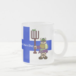 St. Urho with Grasshoppers Finnish Flag Beer Mug