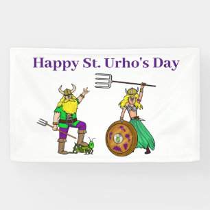St. Urho's Day Couple Indoor-Outdoor Banner