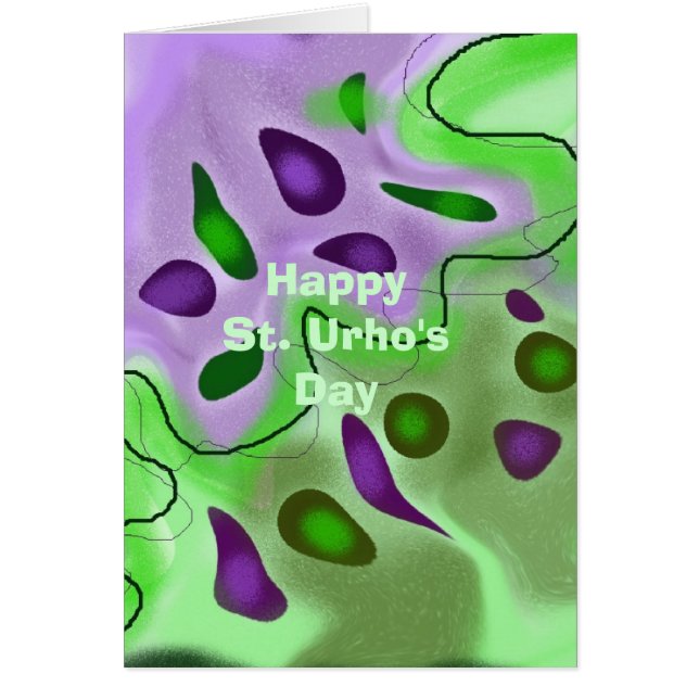 St. Urho's Day Modern Art Green & Purple Card (Front)