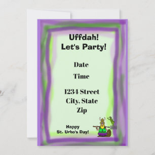 St. Urho's Day Party Invitation  Purple & Green
