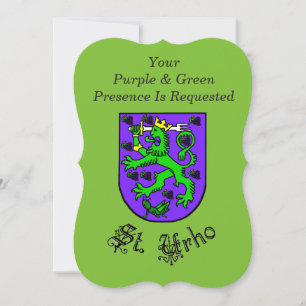 St. Urho's Day Party Invitation with Coat of Arms