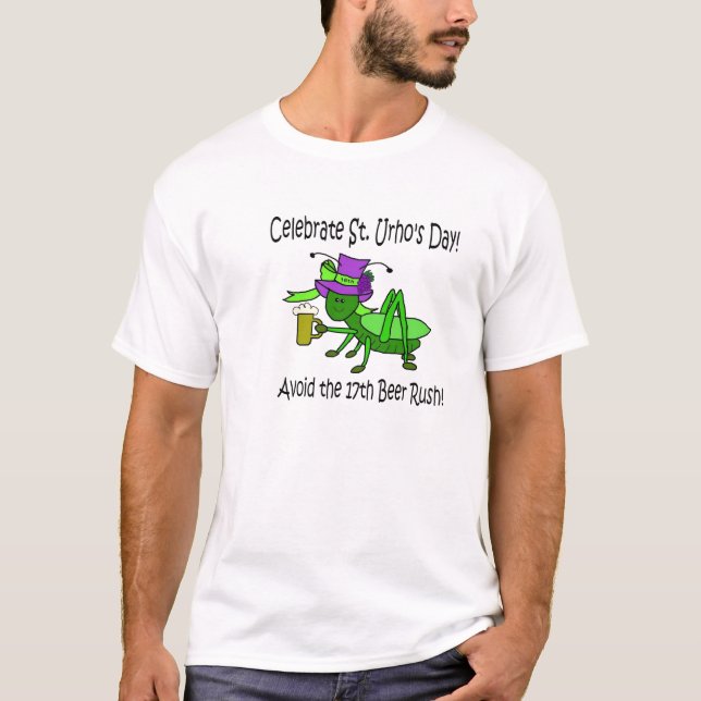 St. Urho's Day Shirt - Avoid The Beer Rush (Front)