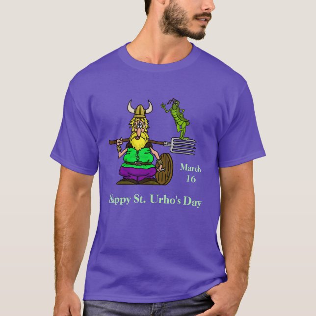 St. Urho's Day T-Shirt with Peace Sign Grasshopper (Front)