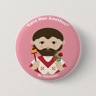 St. Valentine 6 Cm Round Badge