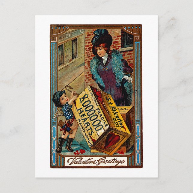 St. Valentine Crate Holiday Postcard (Front)