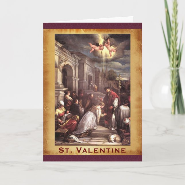 St. Valentine Renaissance Fine Art Holiday Card (Front)