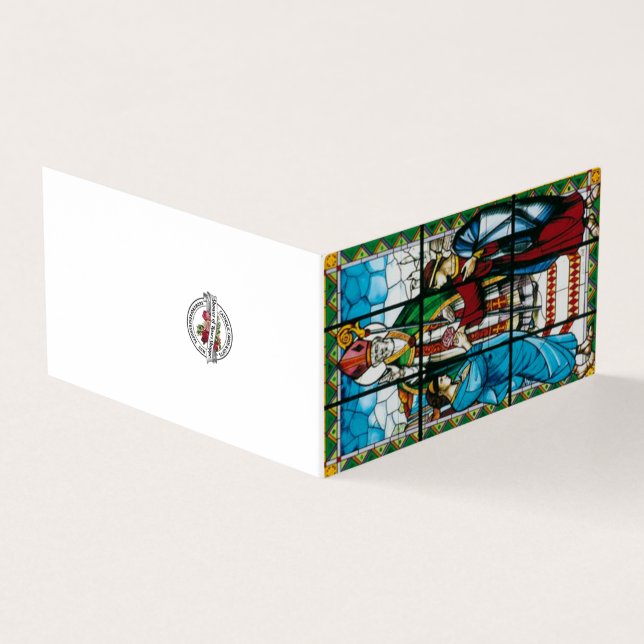 St. Valentine Stained Glass Cards with Prayer (Outside)