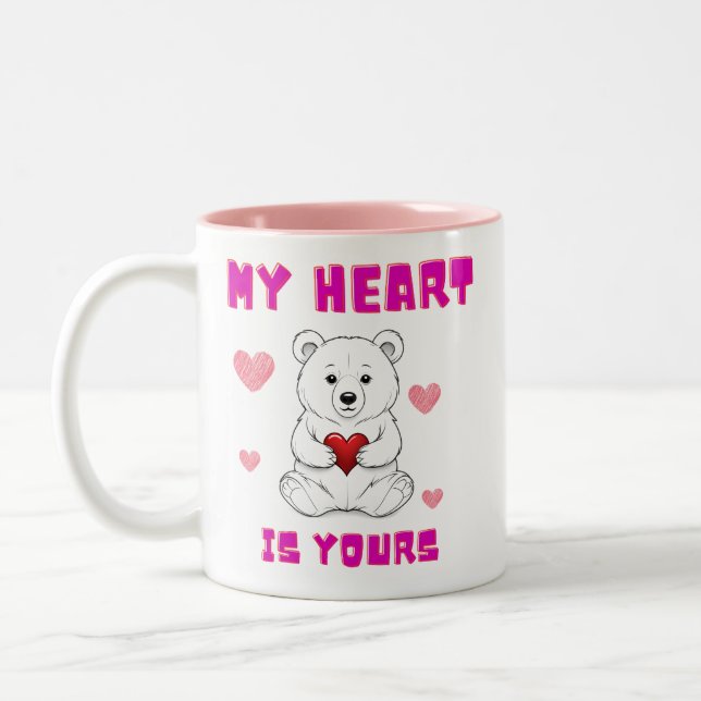 St Valentine's Coffee Cup with Pink Inner (Left)