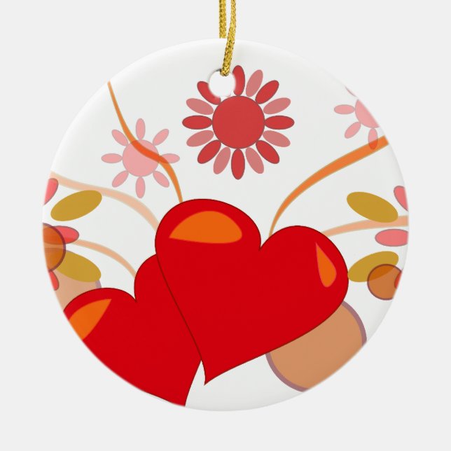 St. Valentine's day Ceramic Tree Decoration (Front)