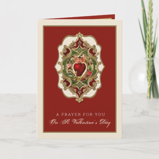 St. Valentine's Day Religious Jesus Prayer Card (Front)