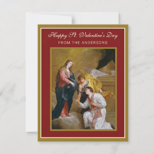 St. Valentines Day Religious Poem Prayer  Card
