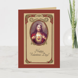 St. Valentine's Day Sacred Heart of Jesus Card