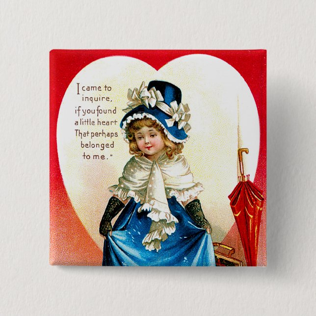 St. Valentine's Greeting 15 Cm Square Badge (Front)
