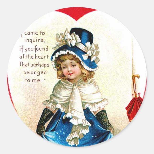 St. Valentine's Greeting Classic Round Sticker (Front)