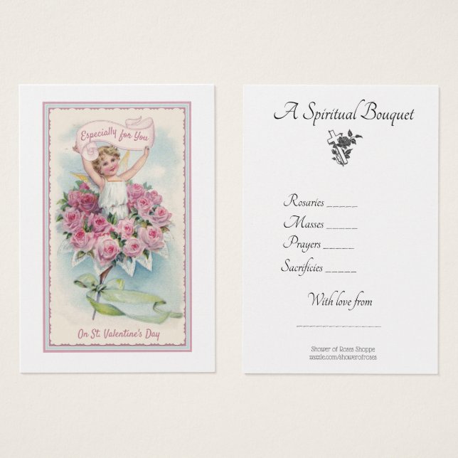 St. Valentines Spiritual Religious Bouquet Angel (Front & Back)