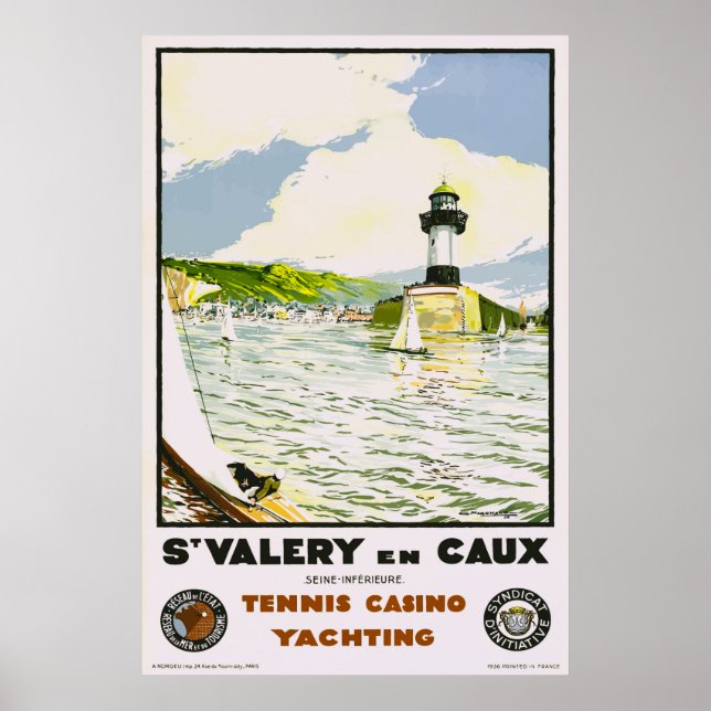 St. Valery en Caux France Vintage Travel Poster (Front)