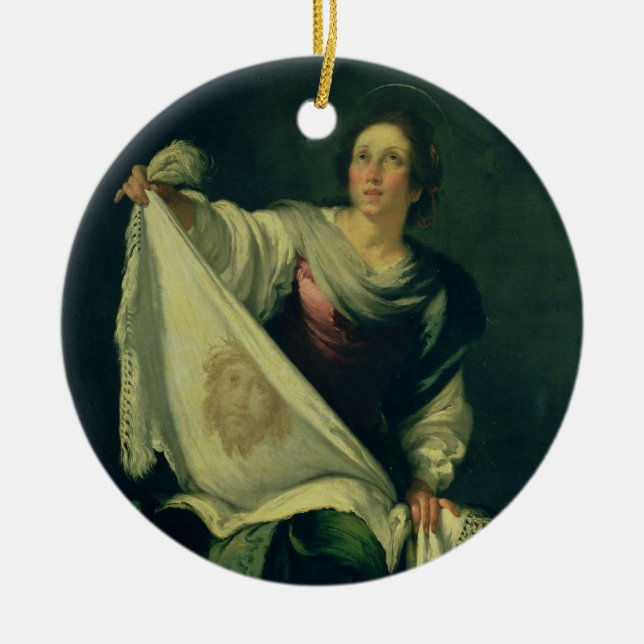 St. Veronica, 1625-30 (oil on canvas) Ceramic Tree Decoration (Front)