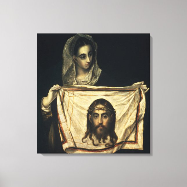 St.Veronica with the Holy Shroud Canvas Print (Front)