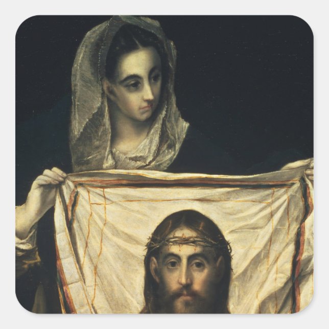 St.Veronica with the Holy Shroud Square Sticker (Front)