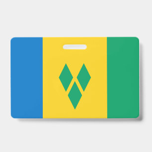 St Vincent and Grenadines Flag T-Shirt ID Badge