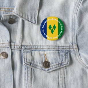 St Vincent and the Grenadines Flag Anthem Vincy 6 Cm Round Badge