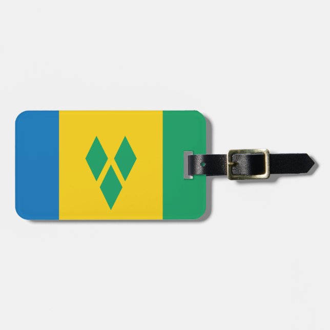 St Vincent and the Grenadines Flag Luggage Tag (Front Horizontal)