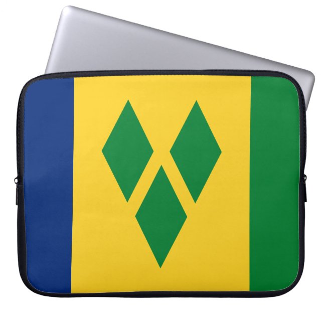 St Vincent and the Grenadines Flag Vincy Laptop Sleeve (Front)