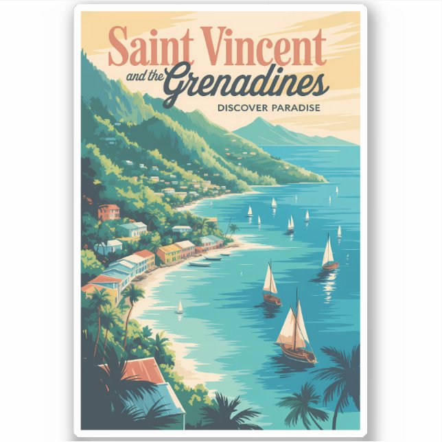 St Vincent and the Grenadines Landscape Retro (Front)