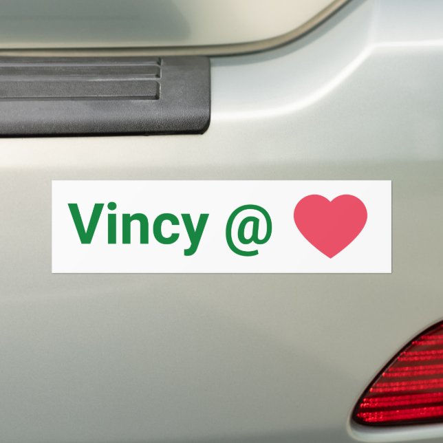 St Vincent and the Grenadines Vincy At Heart  Bumper Sticker (On Car)