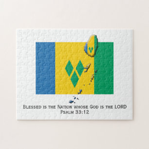 ST VINCENT   Blessed Nation   VINCENTIAN FLAG Jigsaw Puzzle