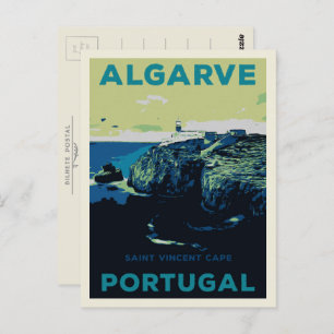 St Vincent cape illustration Algarve Portugal Postcard