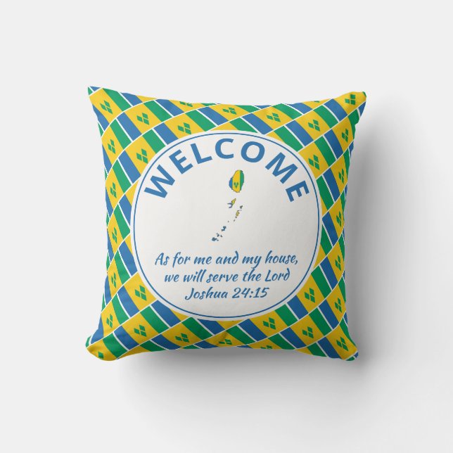ST VINCENT Custom Christian Welcome Cushion (Front)