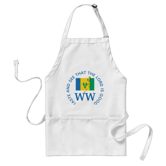 ST VINCENT Flag Map MONOGRAM Customized Scripture Standard Apron (Front)