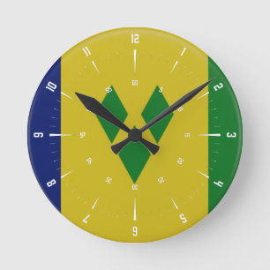 St Vincent flag   Round Clock