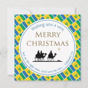 ST VINCENT FLAG Three Wise Men Christmas Holiday Card