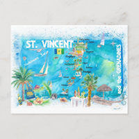St Vincent Grenadines Antilles Illustrated Travel 