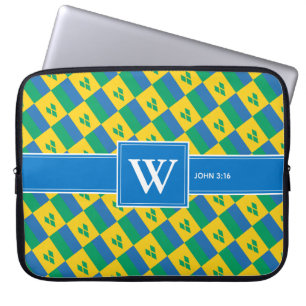 ST VINCENT GRENADINES Christian Scripture Monogram Laptop Sleeve