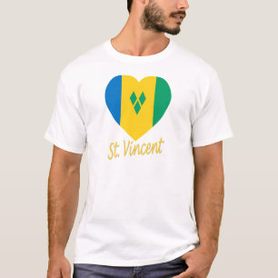 St Vincent / Grenadines Flag Heart T-Shirt