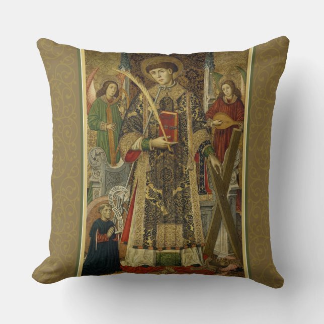 St. Vincent Saragossa Deacon-Martyr Pillow (Front)