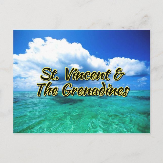 St. Vincent & The Grenadines sea sky Postcard (Front)