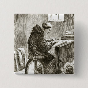 St. Vincent writing in his cell at Ferins, from 'T 15 Cm Square Badge