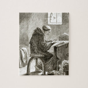 St. Vincent writing in his cell at Ferins, from 'T Jigsaw Puzzle